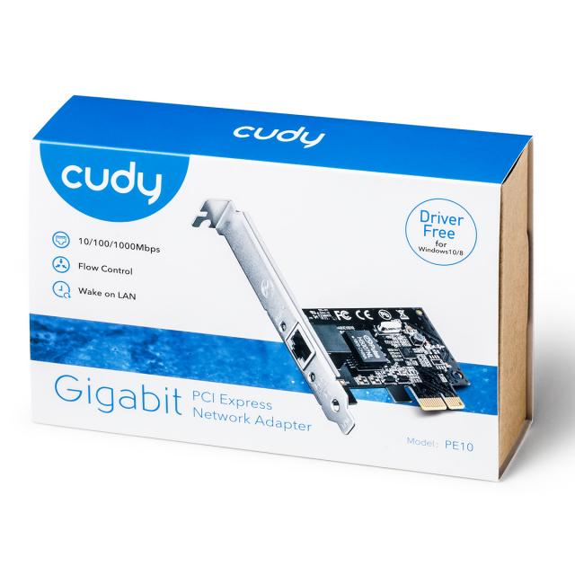 Ethernet Adapter Cudy PE10, PCIe, 1 x 10/100/1000 Mbps 