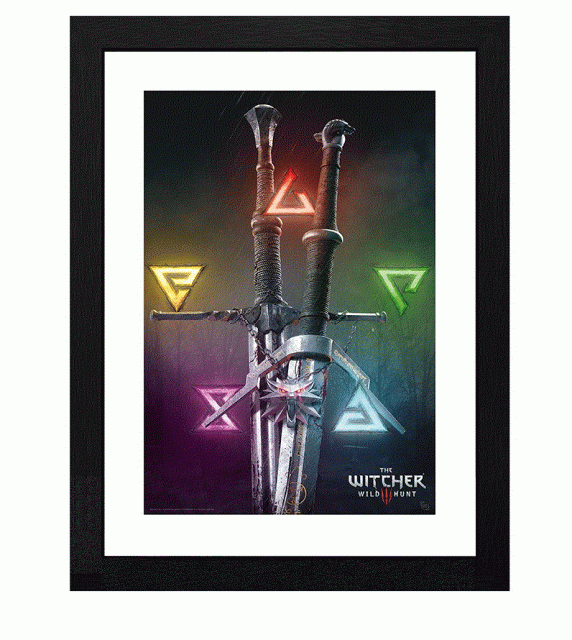 GBEYE THE WITCHER - Framed print "Signs & Swords" (30x40) 