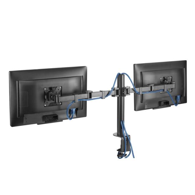 Hama Monitor Holder, 2 Monitors, Height-adjustable, Swivel/Tilt, 13" - 35" 