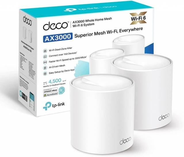 Access Point TP-Link Deco X50, 2 pack, 3x LAN/WAN, 2.4/5 GHz, 574 - 2402 Mbps, Gigabit 