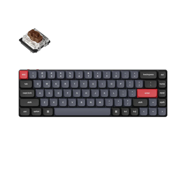 Геймърска Механична клавиатура Keychron K7 Pro QMK/VIA 65% Hot-Swappable Low Profile Gateron Brown Switch RGB Backlight 