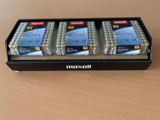 Алкални батерии MAXELL LR6 AA 10x10 бр / 100 бр. в PVC кутия 