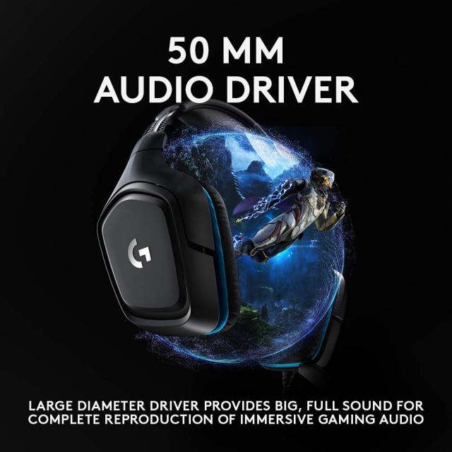 Геймърски слушалки Logitech G432, Микрофон, Черни 