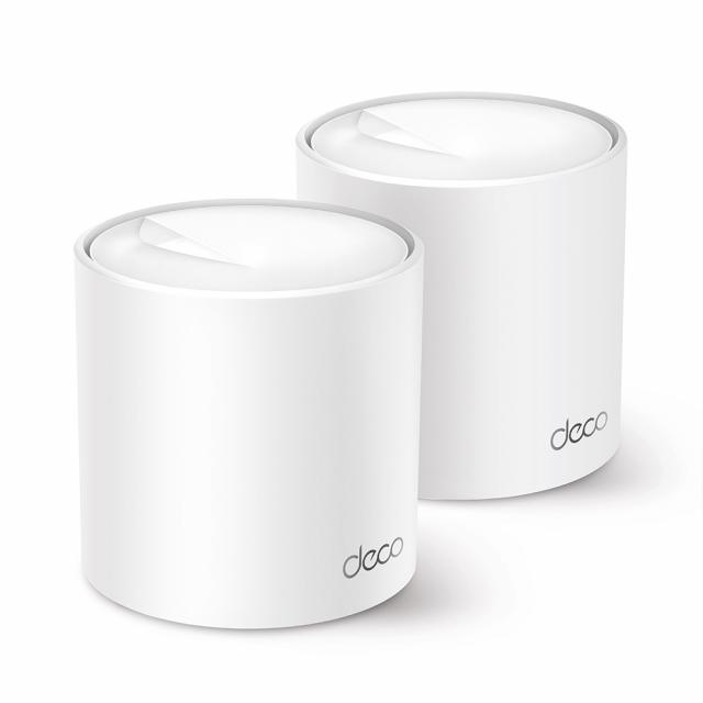 Безжичен рутер TP-Link Deco X60 V3 2-Pack, AX5400, 2.4/5 GHz, 574 -  2402 Mbps, Gigabit 