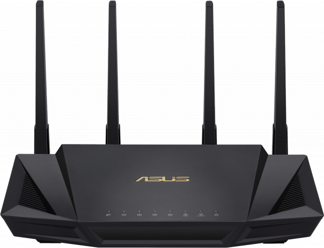 Безжичен рутер ASUS RT-AX58U V2, AX3000 Dual Band WiFi 6 (802.11ax), MU-MIMO, IPv6, OFDMA, AiMesh, AiProtection Pro, 2402 Mbps 