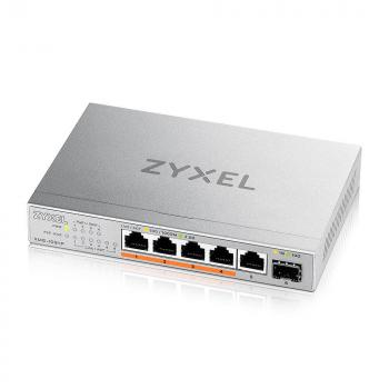 Switch ZyXEL XMG-105 5 Ports 2,5G + 1 SFP+, 4 ports 70W total PoE++ Desktop MultiGig unmanaged Switch