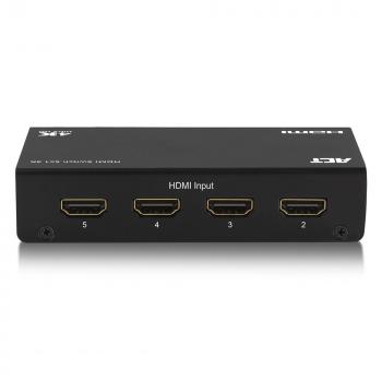 HDMI суич ACT AC7840, 5/1, 3Д, 4K@30Hz, Черен