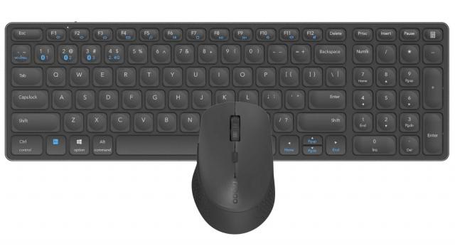 Wireless Keyboard Set RAPOO 9700M, Multi mode, Bluetooth, 2.4Ghz, Dark gray 