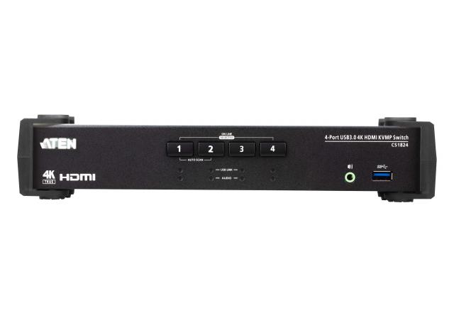 KVMP превключвател ATEN CS1824, 4-портов, 4K, USB 3.0, HDMI Audio 