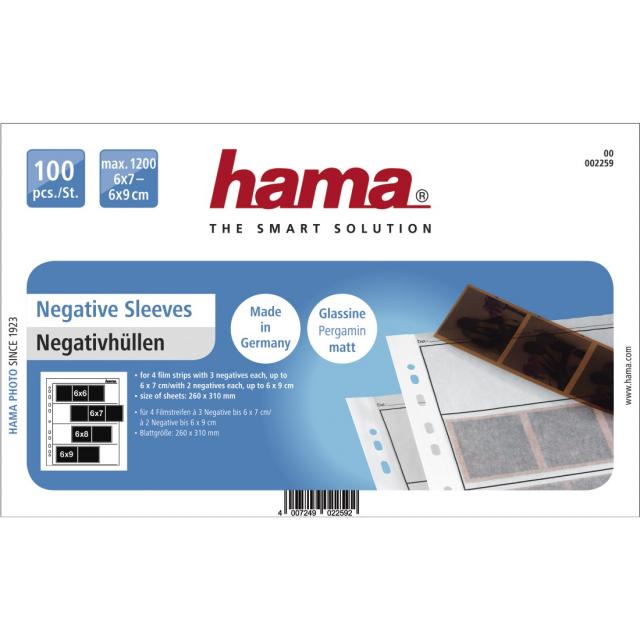 File for Negatives HAMA 02259, 6 x 7 cm, 100 sheets 