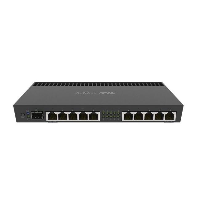 Router MikroTik RB4011iGS+RM, CPU 1.4GHz, 1GB, 10xGbit LAN, 1xSFP, PoE in/out 1U 