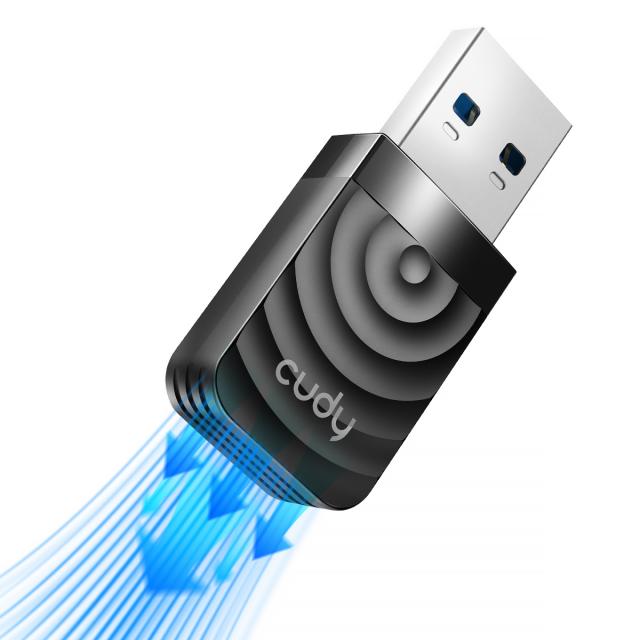 Безжичен нано адаптер Cudy WU1300S, USB 3.0, 2.4/5 Ghz, Вградена антена 2dBi 