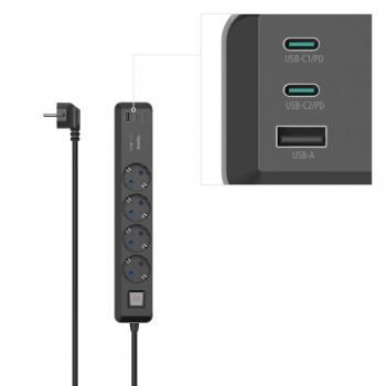 Power Strip, 4-Way, USB-C/A 65 W, PD, HAMA-223189