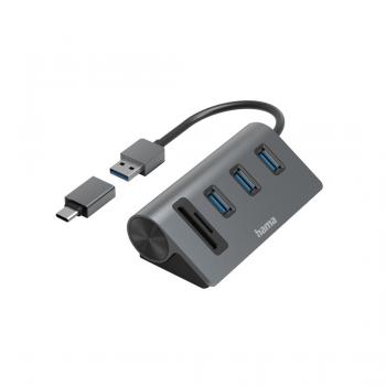 Hama USB Hub/Card Reader, 5 Ports, 200140