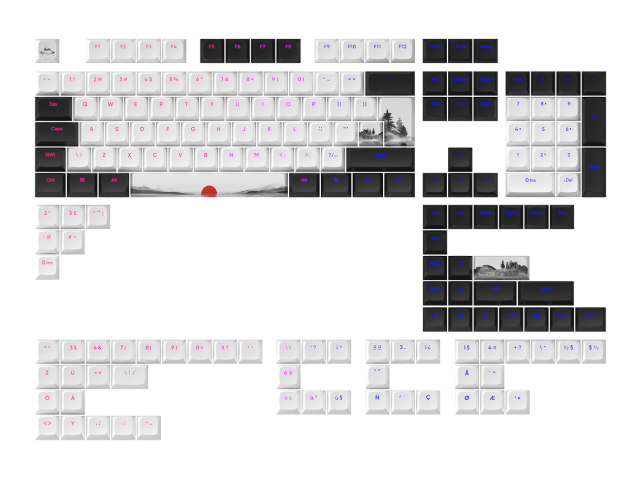 Keycaps Dark Project - Fuji for ANSI & ISO Layout 