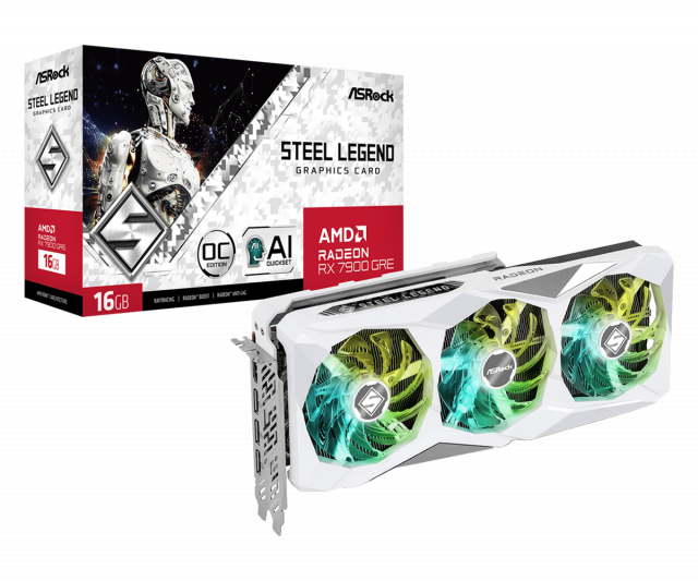 Graphic card ASRock RX 7900 GRE Steel Legend 16GB OC GDDR6 