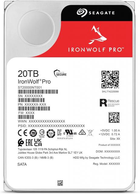 Хард диск SEAGATE IronWolf ST20000NT001, 20TB, 256MB Cache, SATA 6.0Gb/s 