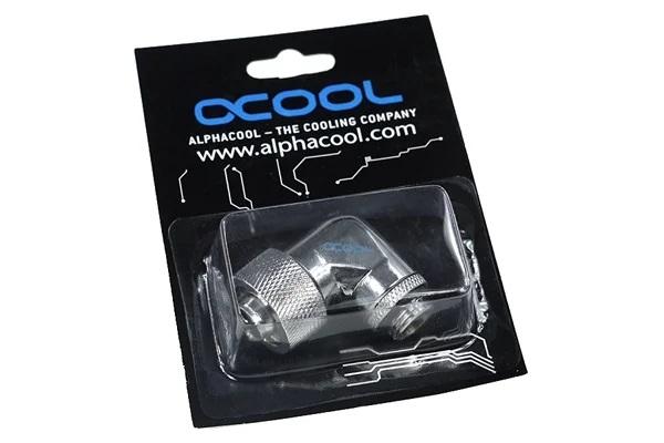 Компресионен фитинг Alphacool, 16/10 - G1/4, 90°, Въртящ се, Хром 