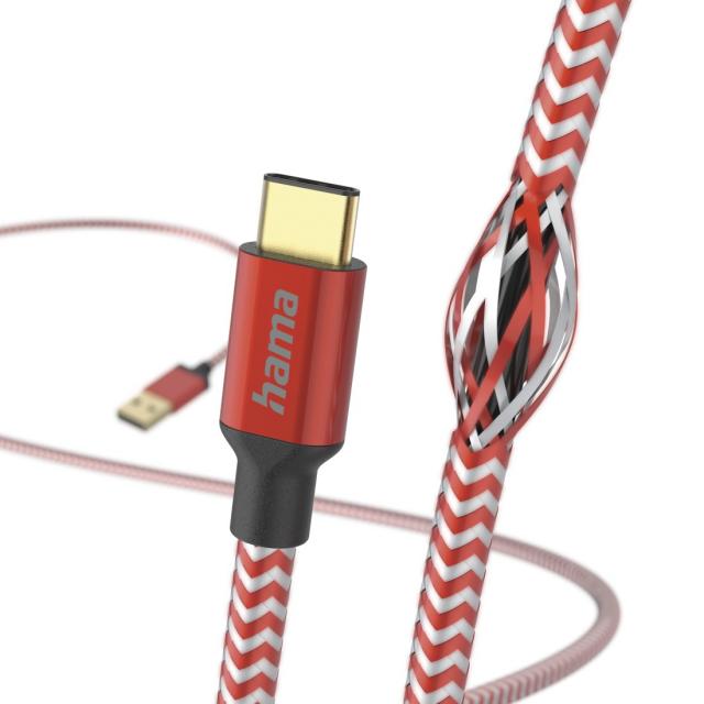 Hama "Reflective" Charging Cable, USB-A - USB-C, 201559 