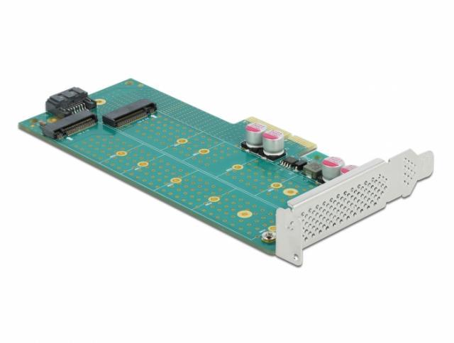 Карта PCI Express x4 Delock към 1x M.2 Key B + 1x  M.2 NVMe M.2 Key M, Low Profile 