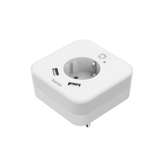 Hama LED Night Light with Socket, 2 USB Outputs, 223498 