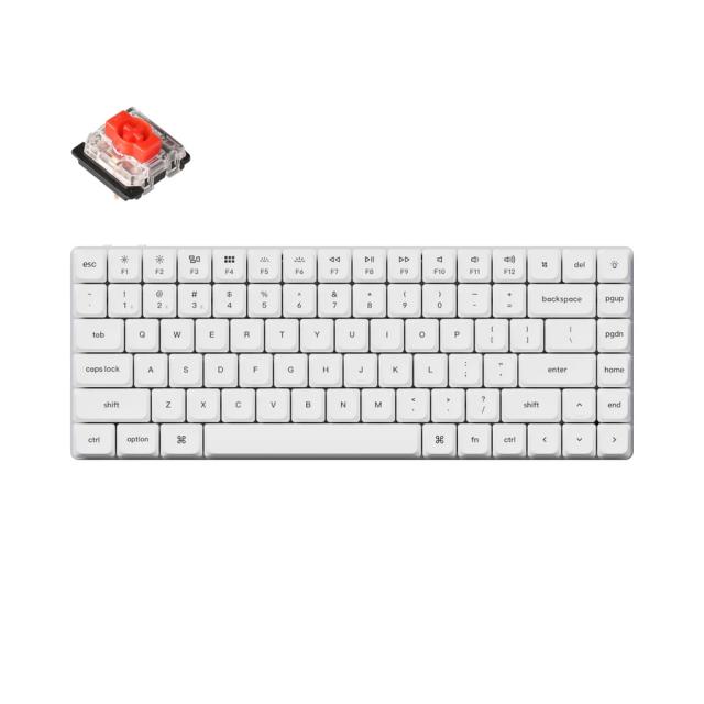 Геймърска механична клавиатура Keychron K3 Pro White QMK/VIA - HS, Red Switch 