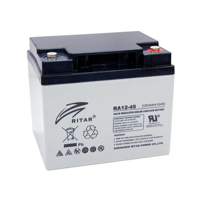 Lead Battery (RA12-45) AGM 12V / 45 Ah - 198 / 166/ 169mm терминал F11(M6) RITAR 