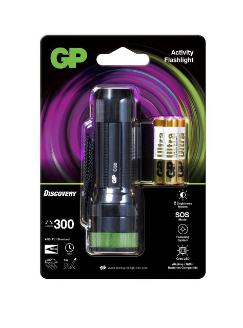 Torch  GP BATTERIES  Discovery  LED C32  300 lumens 