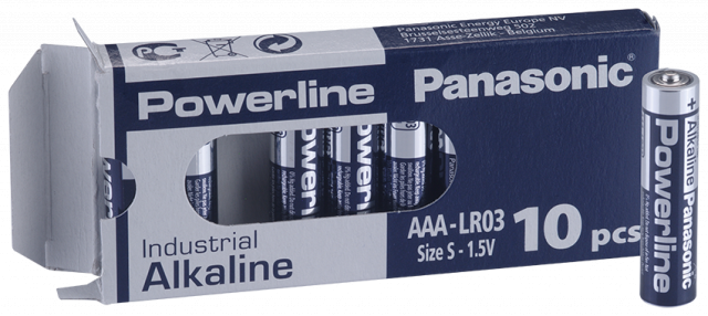 Алкални батерии индустриални LR03 AAA 1,5V 10PK INDUSTRIAL Powerline  PANASONIC 