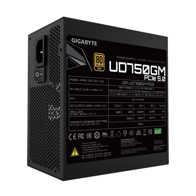 Power Supply Gigabyte UD750GM PG5 , 750W, 80+ GOLD 