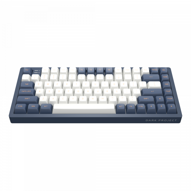 Геймърскa механична клавиатура Dark Project KD83A Ivory/Navy Blue RGB 75% - G3MS Sapphire Switches, PBT 