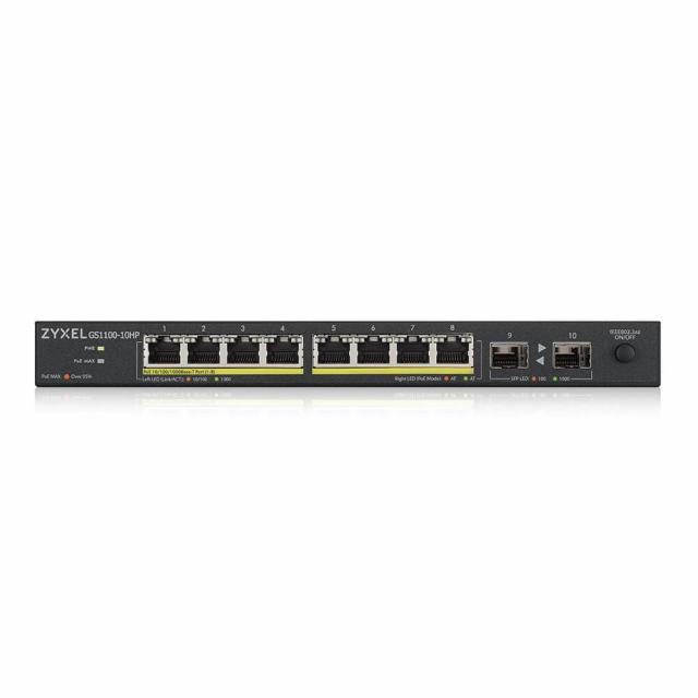 Switch ZYXEL GS1100-10HP, 8 ports, Gigabit, PoE, 2xSFP 