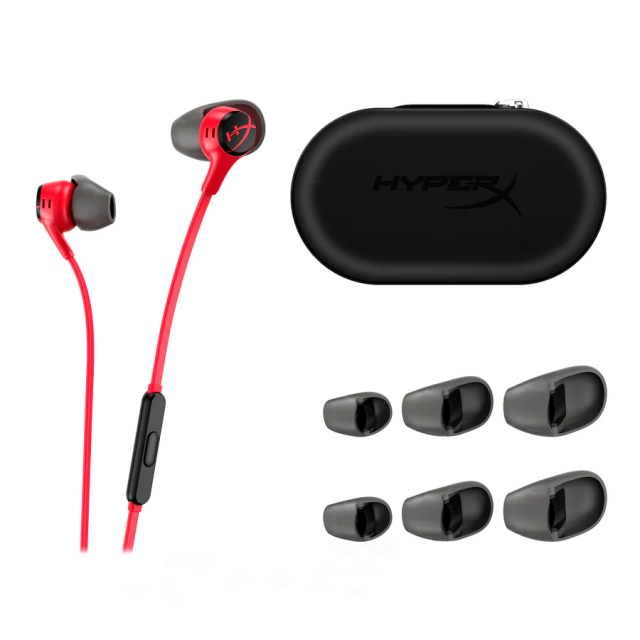 Геймърски слушалки тапи с микрофон HyperX Cloud Earbuds II Red 