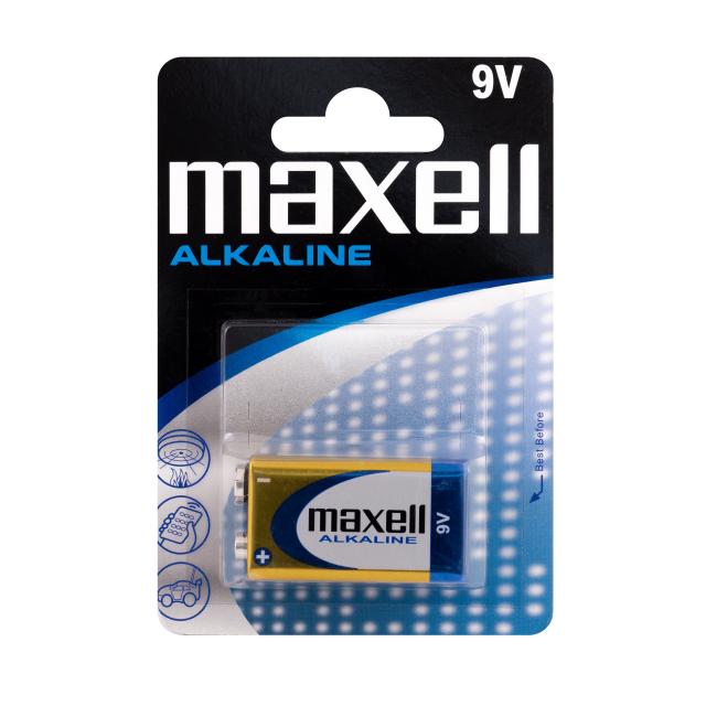 Алкална батерия MAXELL 6LF22 /6LR61/ /9V/ 1 бр., 12 бр/кут. 