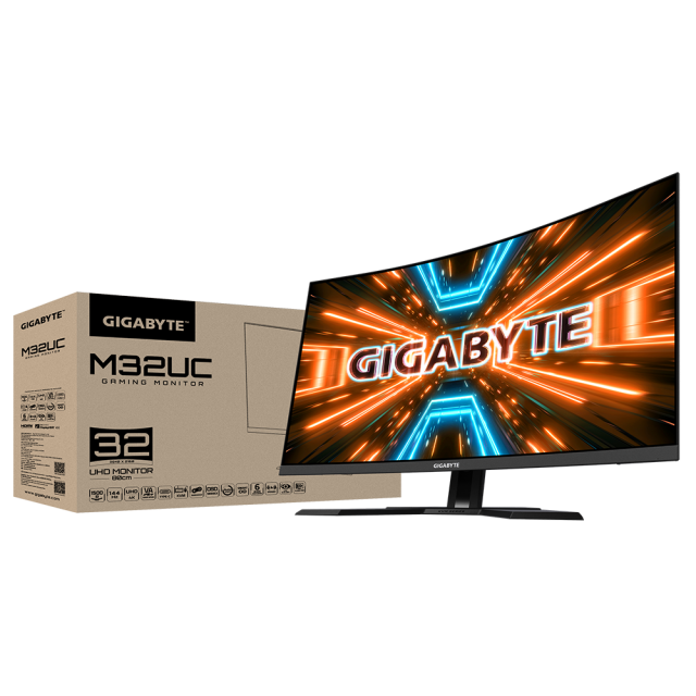 Gaming Monitor Gigabyte M32UC, 31.5" SS VA UHD 3840x2160, Curved 1500R, 144Hz, 1ms, HDR 400, KVM 