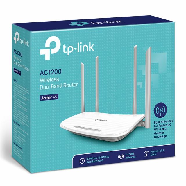 Wireless Router TP-Link Archer A5 AC1200, Dual band, 5xMbps 