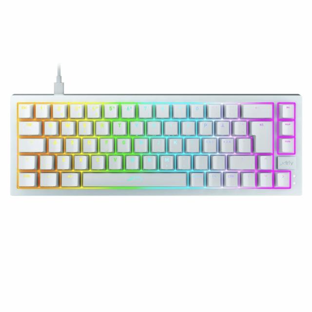 Геймърскa механична клавиатура XTRFY K5 Transperant White, 65% Hotswap RGB UK Layout Kailh Red 