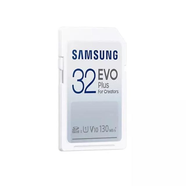 Карта памет Samsung EVO Plus, SD Card, 32GB, Бяла 