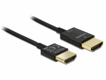 Кабел Delock, HDMI-A мъжко - HDMI-A мъжко, Ethernet, 18 Gbit/s, 4K, 3 м, Черен