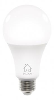 DELTACO SMART HOME LED light, E27, WiFI 2.4GHz, 9W, 810lm, dimmable, 2700K-6500K, 220-240V, white