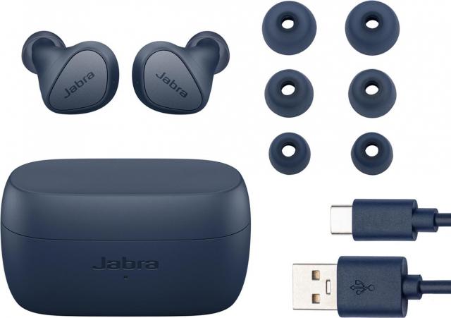 Блутут слушалки Jabra Elite 4, Navy 