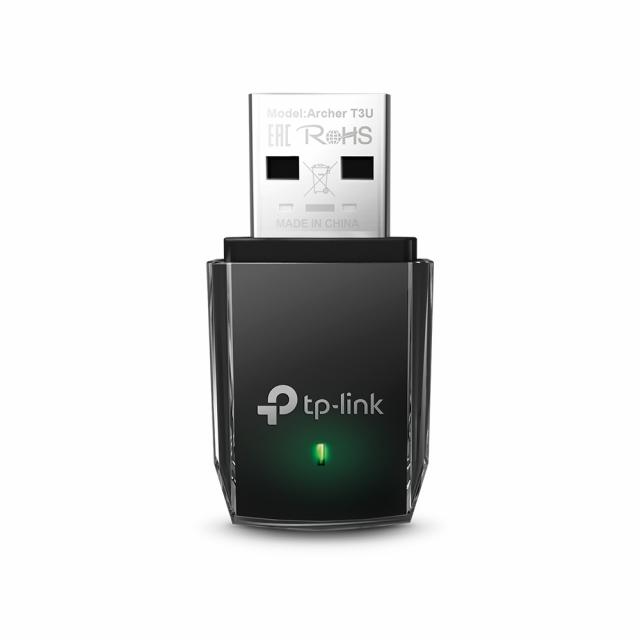 Безжичен адаптер TP-LINK Archer T3U, AC 1300 MU-MIMO, Dual band, USB 3.0, вградена антена 