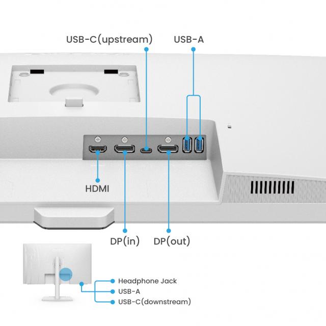 Монитор BenQ GW3290QT, IPS, 31.5 inch, Wide, QHD, DP, HDMI, USB, Бял 