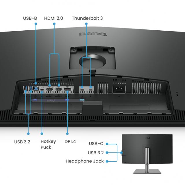 Монитор BenQ PD3225U, 32", Wide IPS, 4K, HDMI, DP, Thunderbolt 3, USB 3.1 Hub, HDR10 