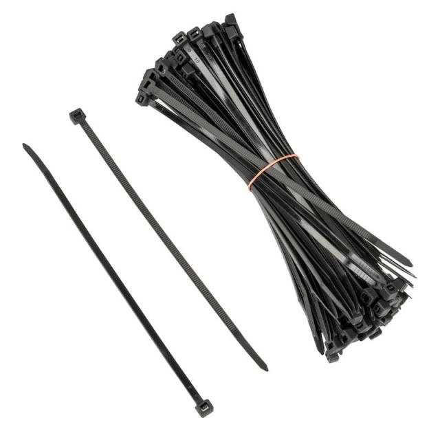 Hama Cable Ties, 200 mm x 4.5mm, 100 pieces, self-securing, black 