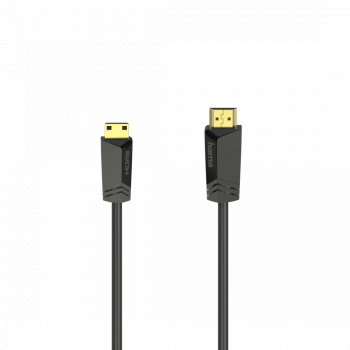 Кабел HAMA, HDMI мъжко - mini HDMI мъжко, 1.5 м, Позл.конектори, Черен