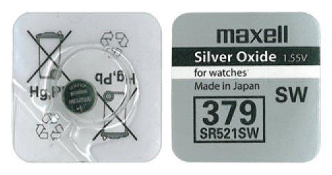 Button battery MAXELL SR521 Silver SW / AG0 / 379 / 1.55V 