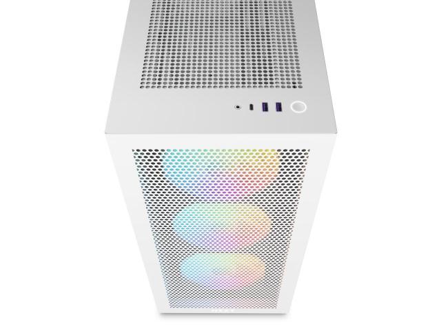 Кутия NZXT H7 Flow RGB Matte White Mid-Tower 