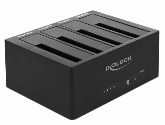 Външна докинг станция Delock, За 4 x HDD/SSD, USB, Функция за клониране, 5 Gbps 