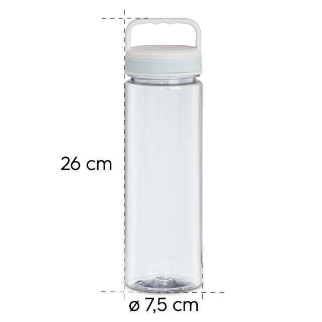 Xavax Drinking Bottle, 900ml, Leak-proof, Handle, Screw Cap, transparent 